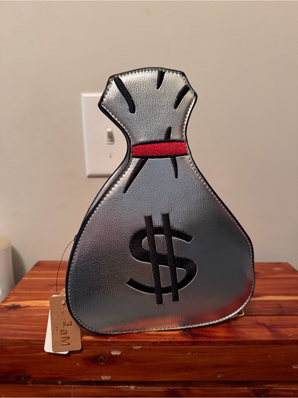 Holographic Money Bag Crossbody Bag with Dollar Sign